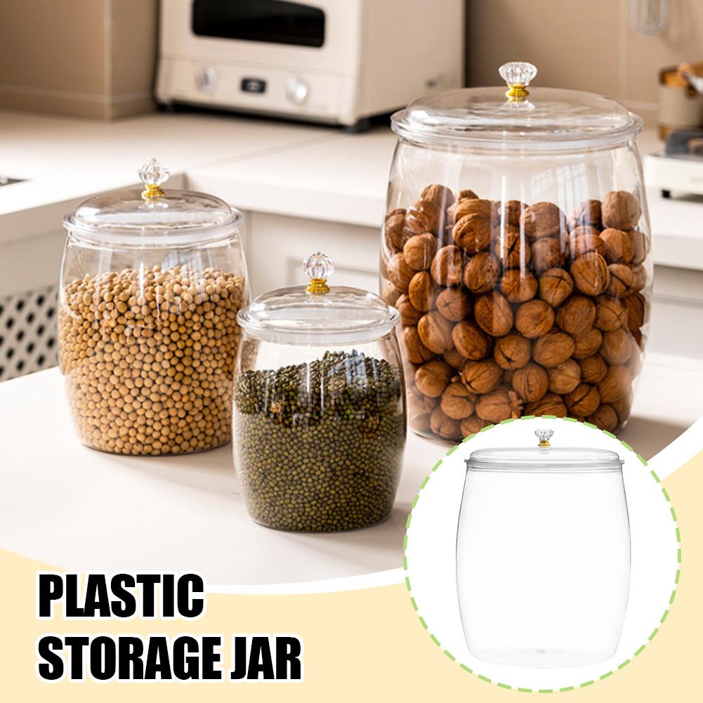 Tea Coffee Sugar Container - Large Transparent Plastic Sealed Jar with