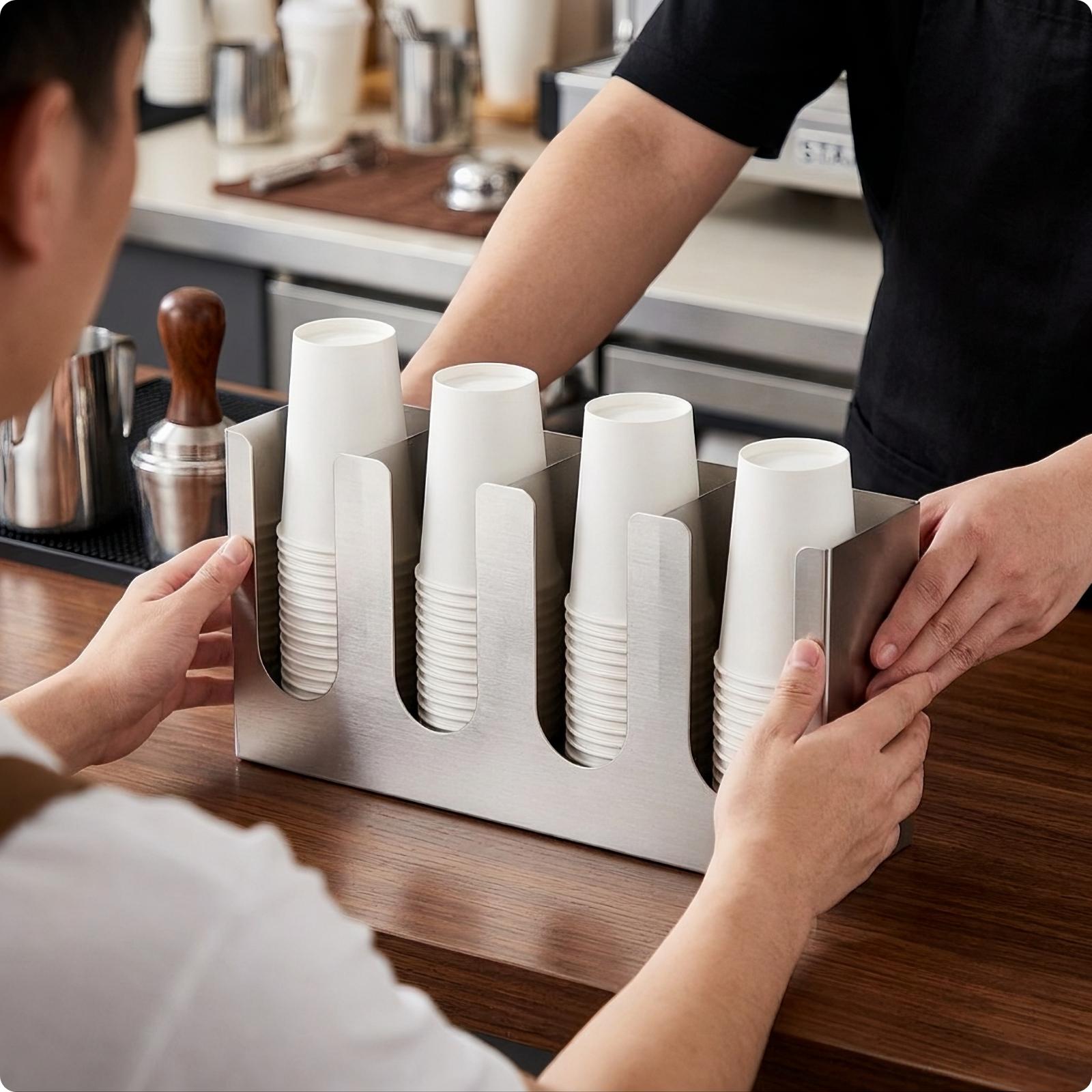 Coffee Tea Station - Countertop Beverage Container Rack Cup Organizer