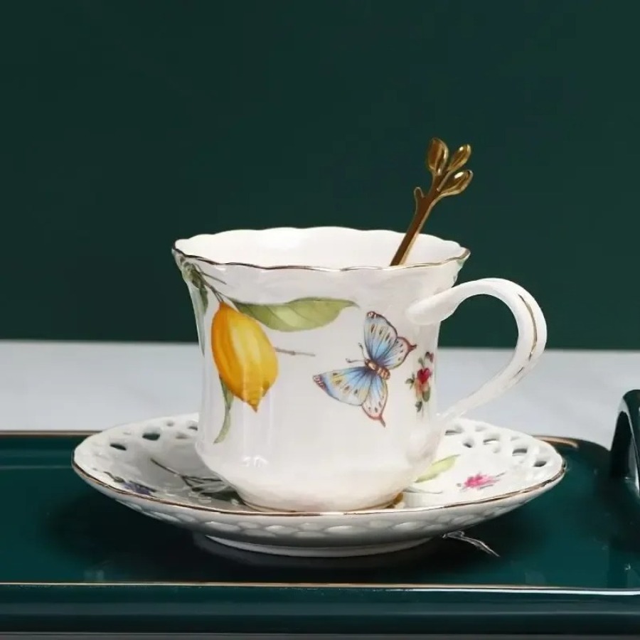 Lemon Tea Coffee - European Style Tea Cup Set Lemon