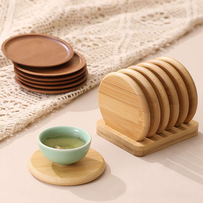 Bamboo Round Coaster Anti-scal - đánh giá và giá Coffee Tea Place