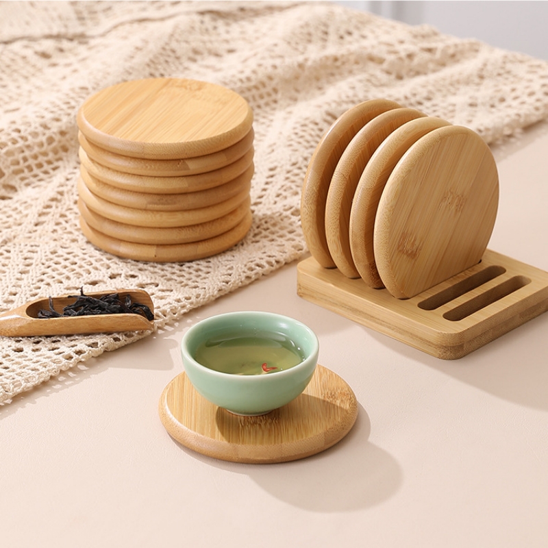 Bamboo Round Coaster Anti-scal - đánh giá và giá Coffee Tea Place