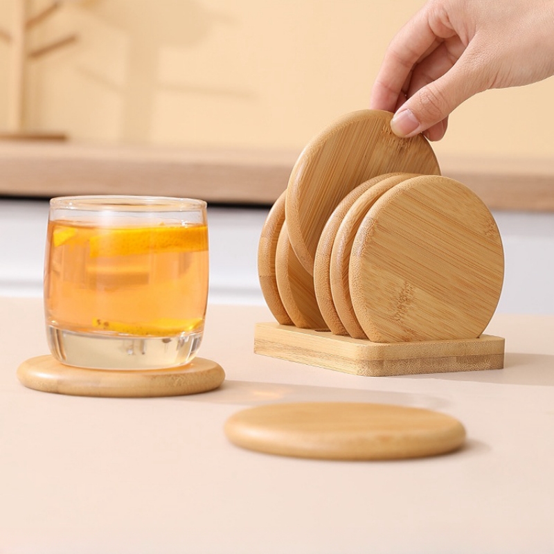 Bamboo Round Coaster Anti-scal - đánh giá và giá Coffee Tea Place