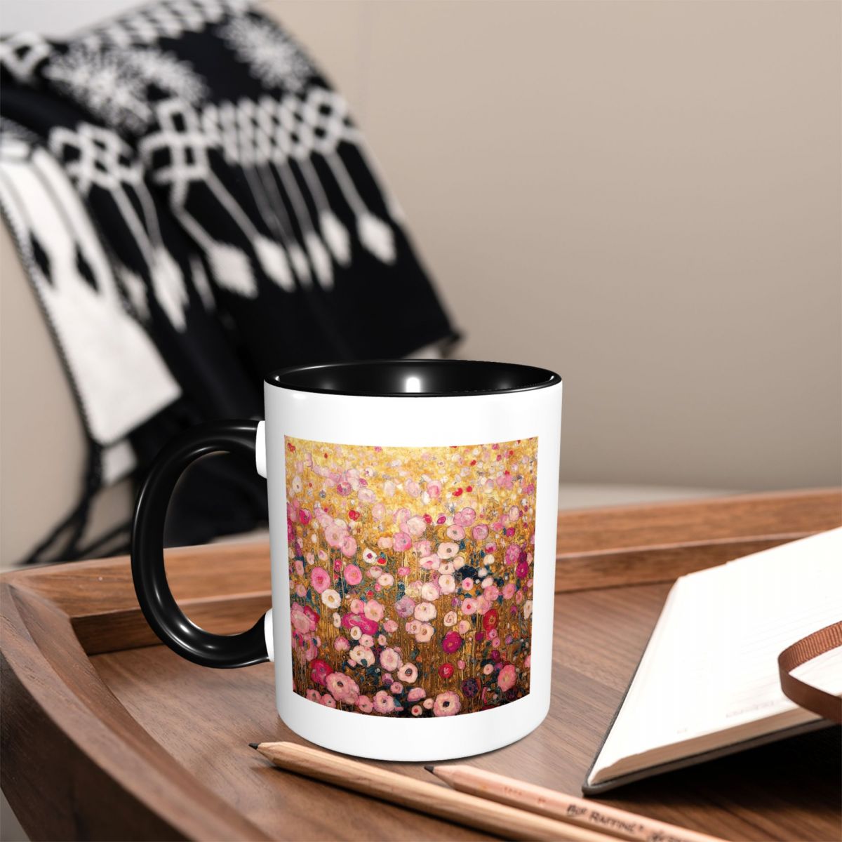 Gustav Klimt Pink Flower Garde - đánh giá và giá Coffee Tea Garden