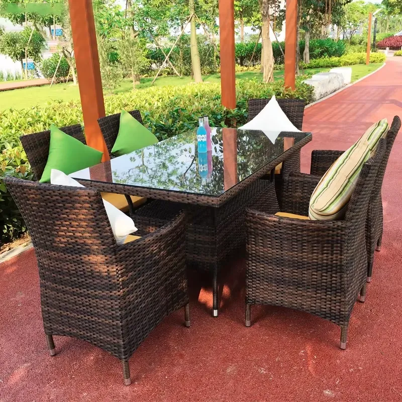 Outdoor Rattan Table and Chair - đánh giá và giá Coffee Tea Garden