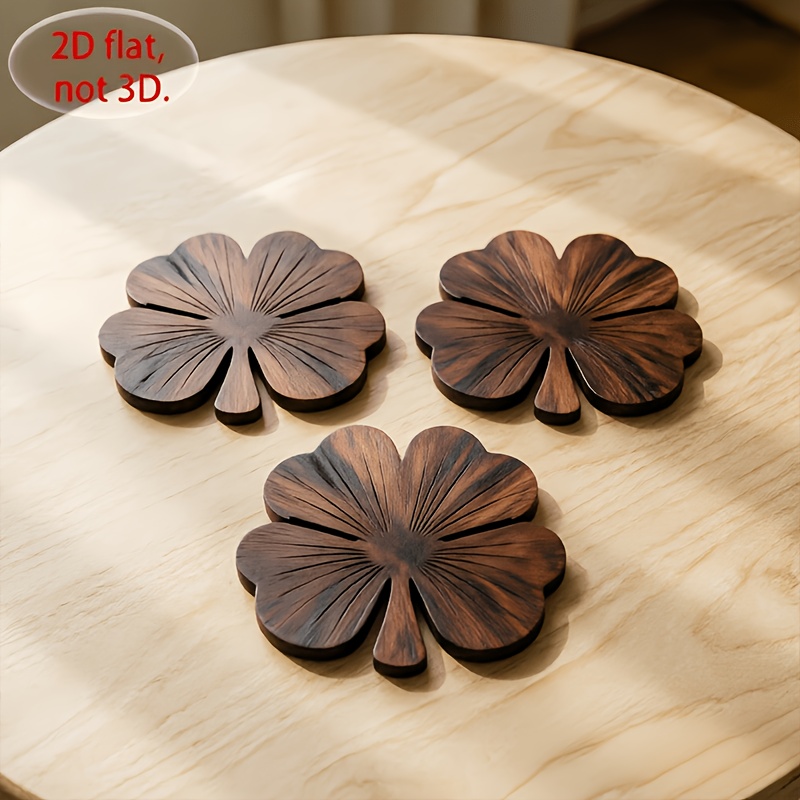 4Pcs 2D Flat Clover Wooden Coa - đánh giá và giá Coffee Tea Mix