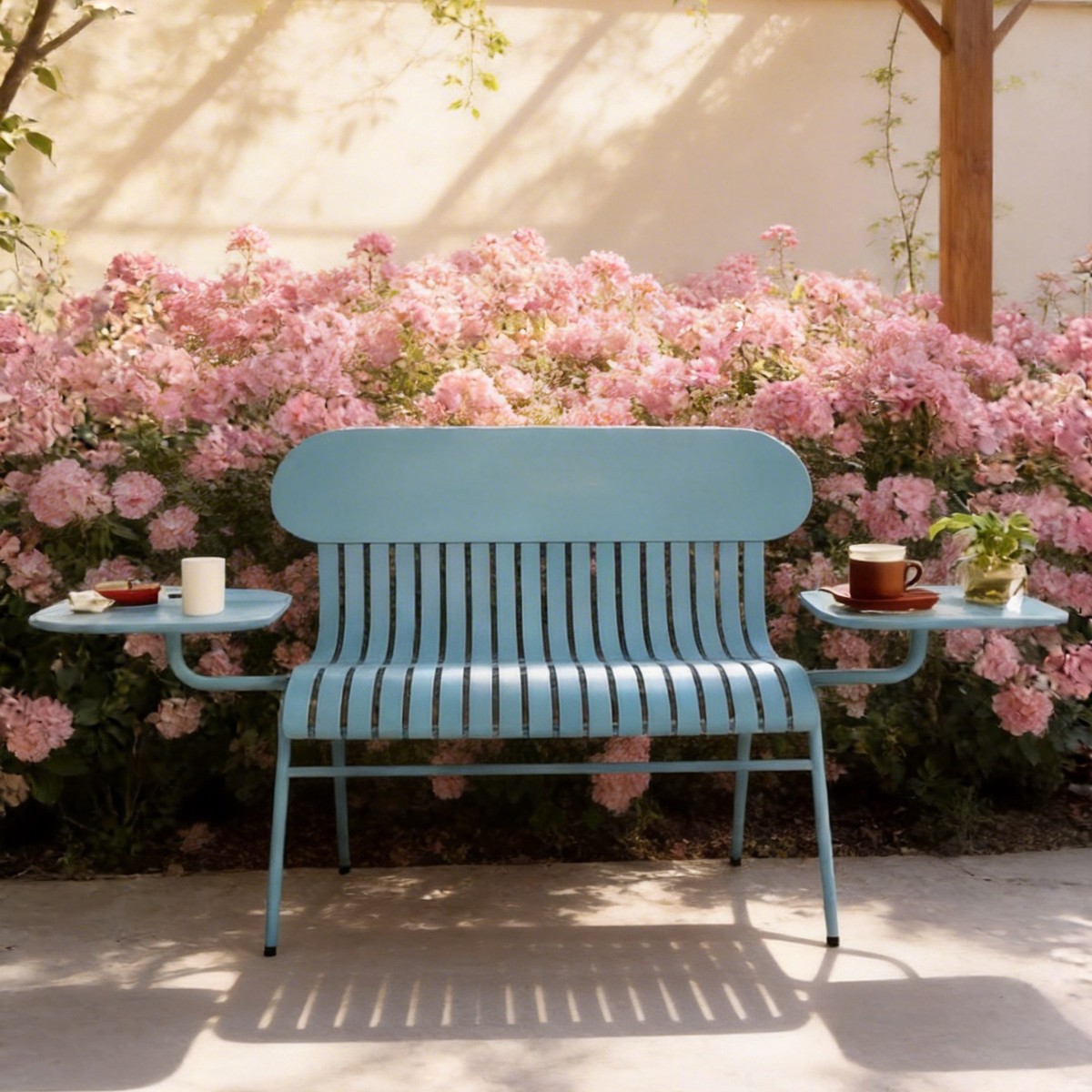 HYS Outdoor Double Chair Milk  - đánh giá và giá Coffee Tea Garden