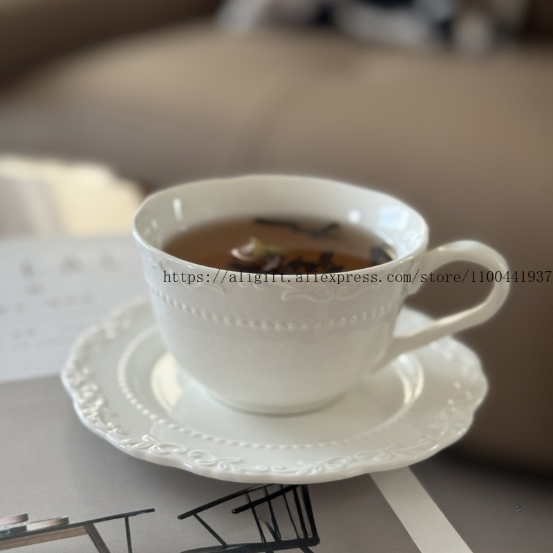 French Light Luxury Embossed F - đánh giá và giá Coffee Tea Mix
